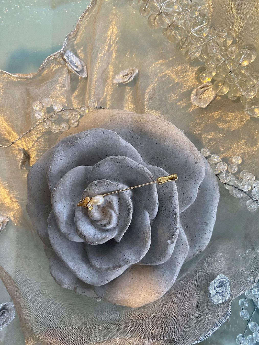 Broschen & Nadeln: HUTNADEL / BROSCHE GG MIT SÜSSWASSERPERLE & DIAMANT – Neu (gemäss Beschreibung) aus Eschenbach SG von Lady020 1