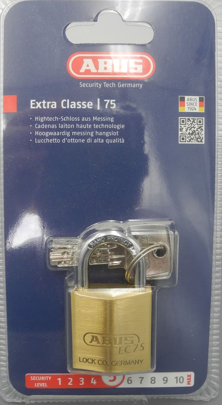 Abus Schlösser: Abus Sicherheitsschloss Vorhängeschloss Extra Classe / 75 – Neu und originalverpackt aus Kottwil von Crazyrolf 1