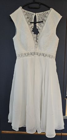 Robe blanche de fête ou de mariée Milanoo,  taille 38/40