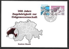 Sonderbrief Kt. Waadt 200 Jahre Eidgenossenschaft 1.8.2003