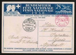 1930 : Bundesfeierkarte - mit Flugpost