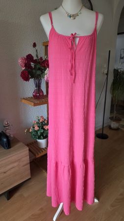 Maxi dress pink size L polyester length 125cm
