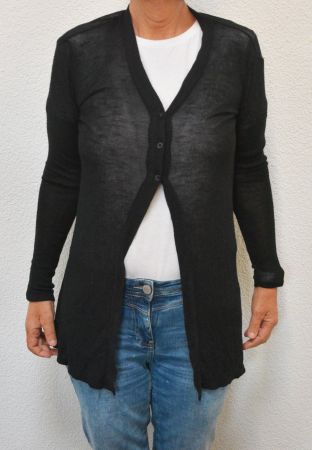 Sehr leichte, dünne, schwarze Jacke mit 3 Knöpfen, Grösse: M