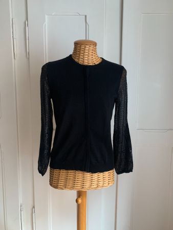 MALIPARMI - Merinowolle Cardigan schwarz XS