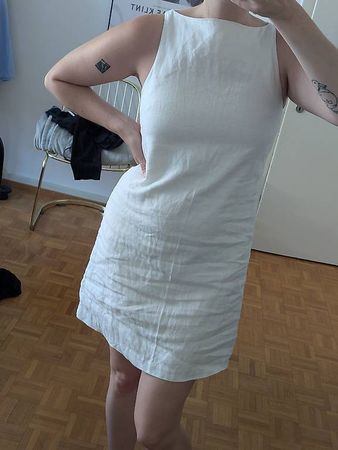 &other stories Weisses Leinenkleid, EU 36