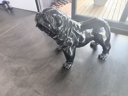 Figur Bulldog schwarz glänzend ca. 78cm H x 55cm L