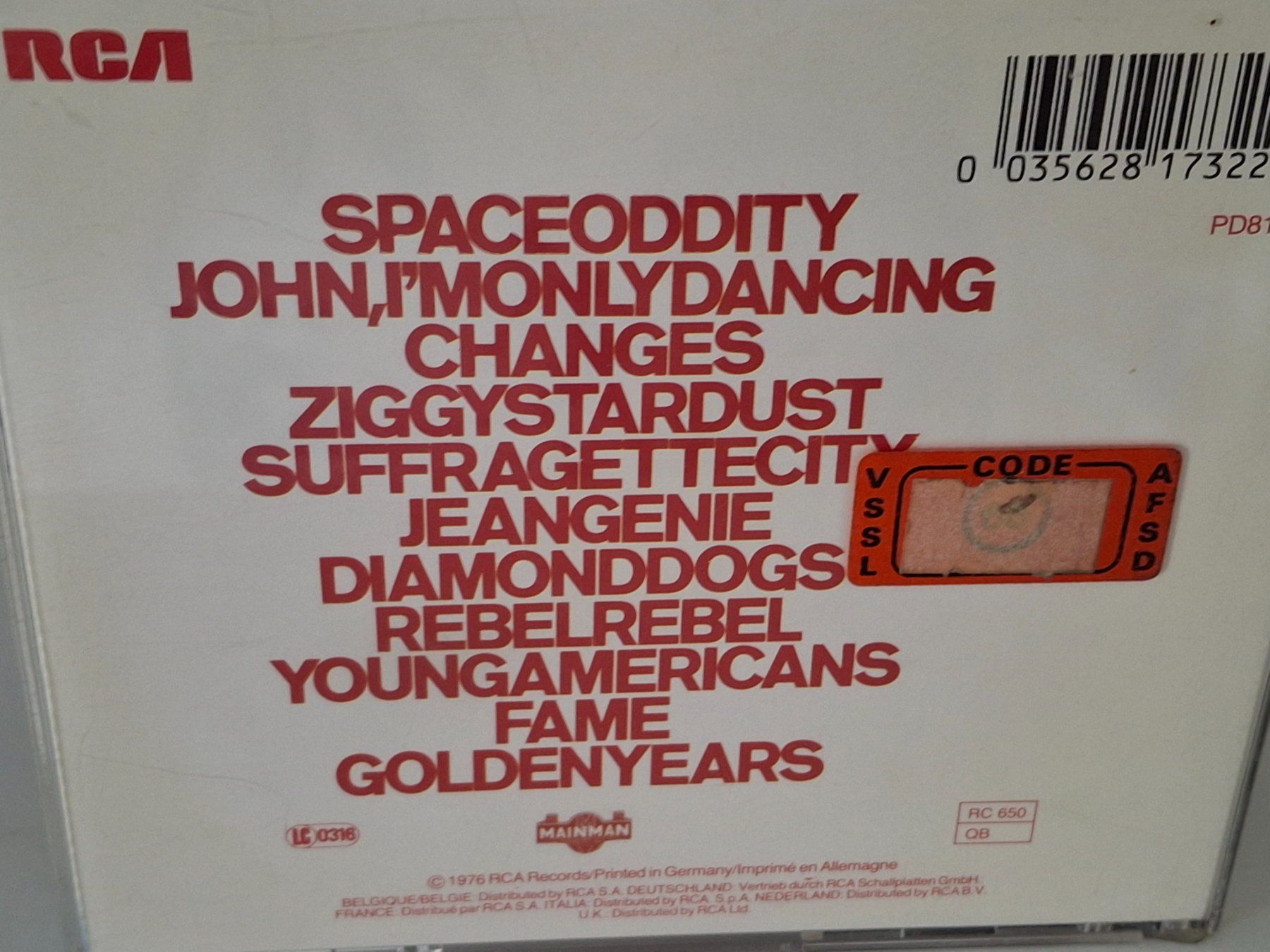 CD: CD David Bowie -  Changesonebowie ( Seltene CD ) – Usato da Aarberg venduto da Jackup1 1