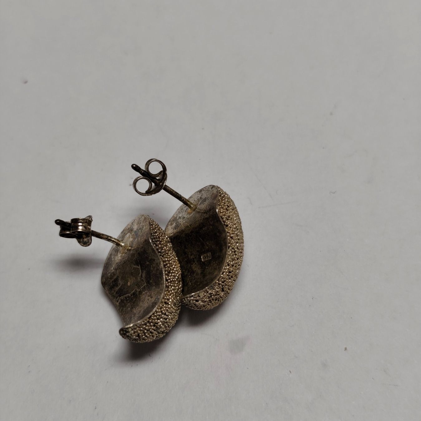 Ohrringe & -stecker: Vintage Silver silber Stud Earrings Boucles d'Oreilles #A3 – Gebraucht aus Châtelaine von Tropic.Watch2 1
