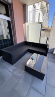 Rattan Lounge-Set in L-Form inkl. Tisch – 220 × 205 cm