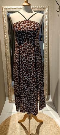 Leo-Print Trägerkleid Grösse XS/S
