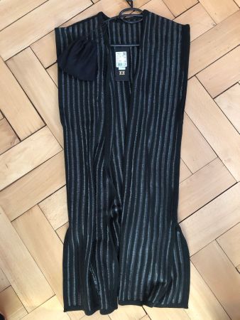 Escada lange Weste schwarz-silber
