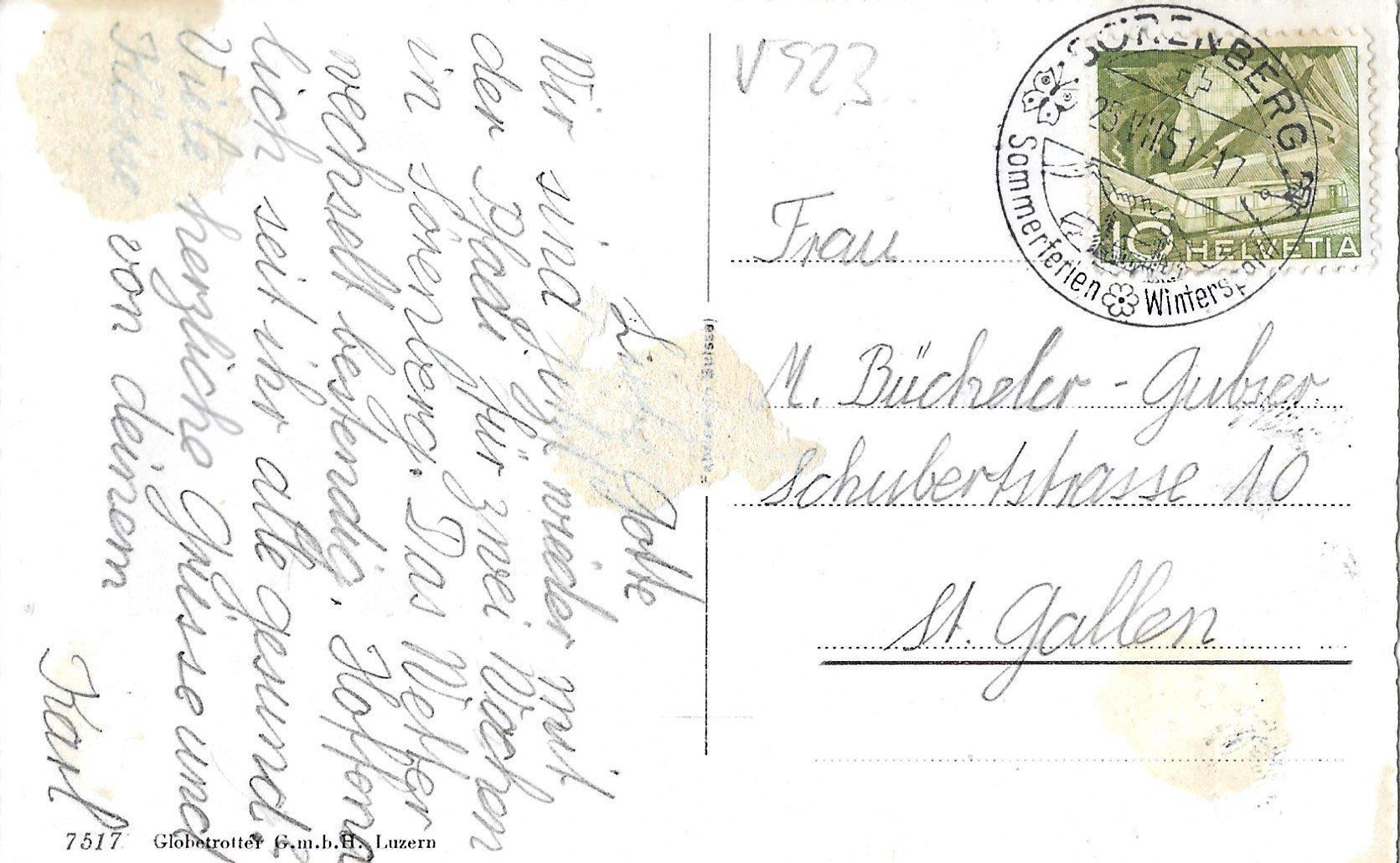 Cartoline postali: Sörenberg, 1951 – Usato da Frauenfeld venduto da Merk52 1