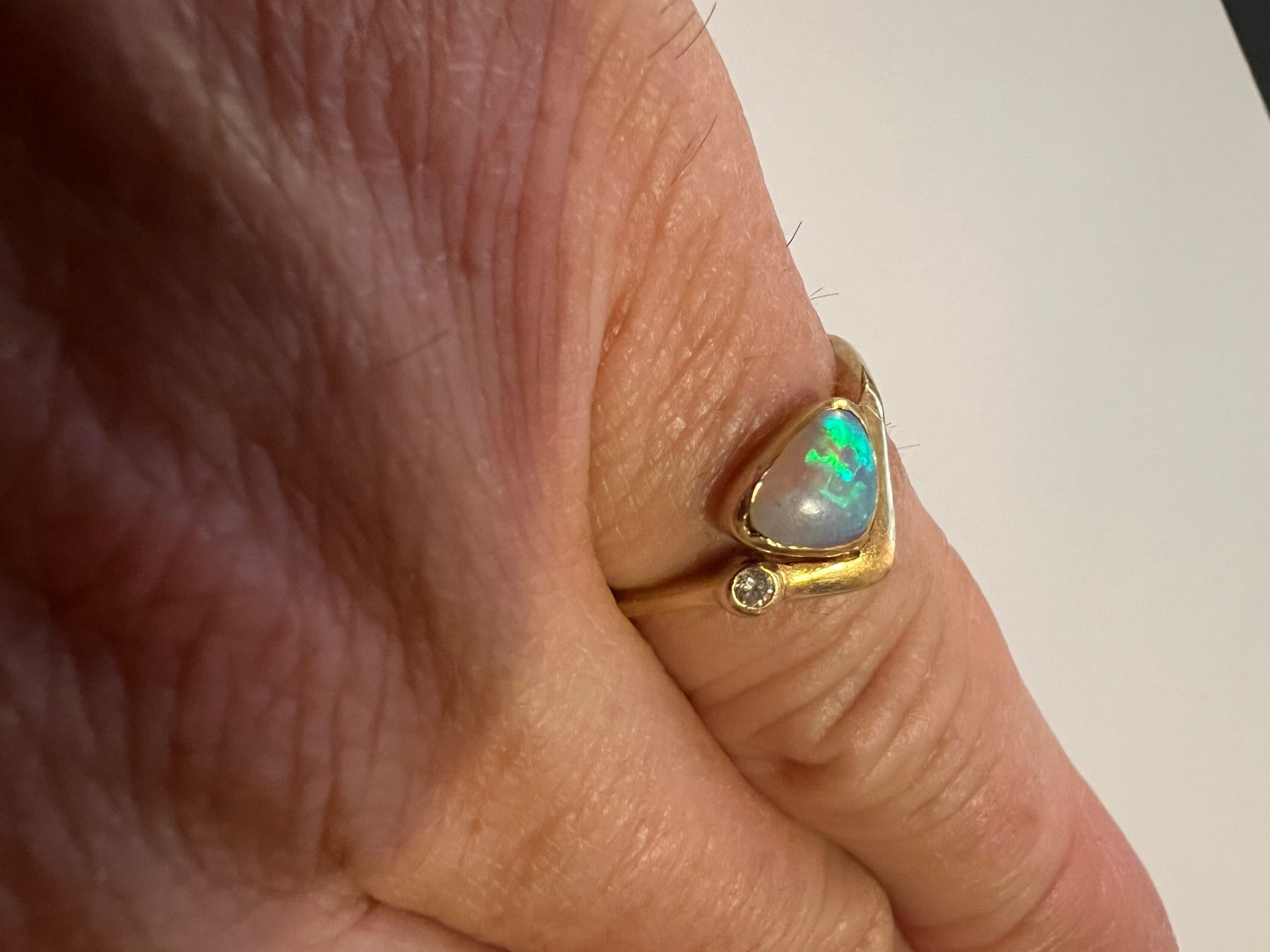 Anelli: Gold-Ring 18 K mit Opal und Brillant – Usato da Chur venduto da Penting1935 9