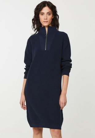 Damen Strickkleid dunkelblau Groesse M guter Zustand
