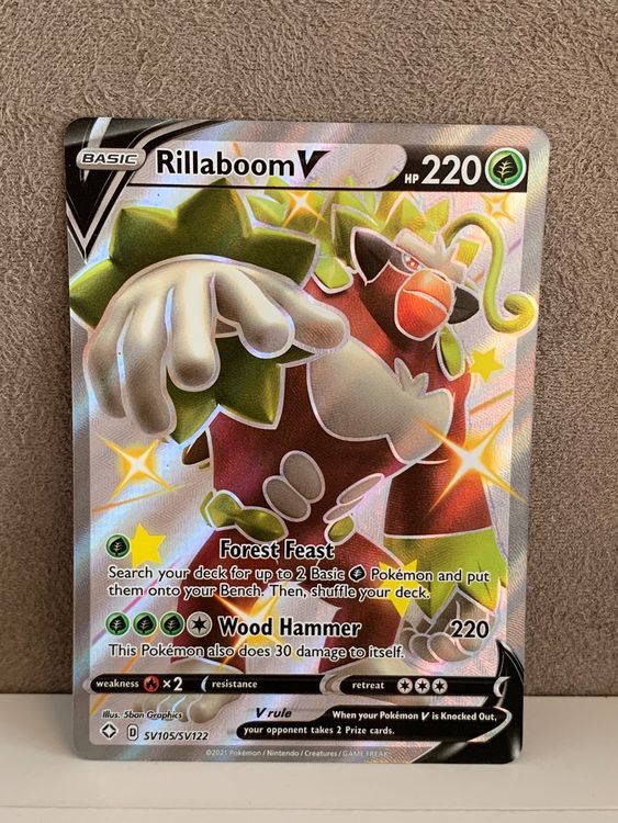 Rillaboom V ENG Shining Fates Pokemon SV105/SV122 (Gebraucht) in ...