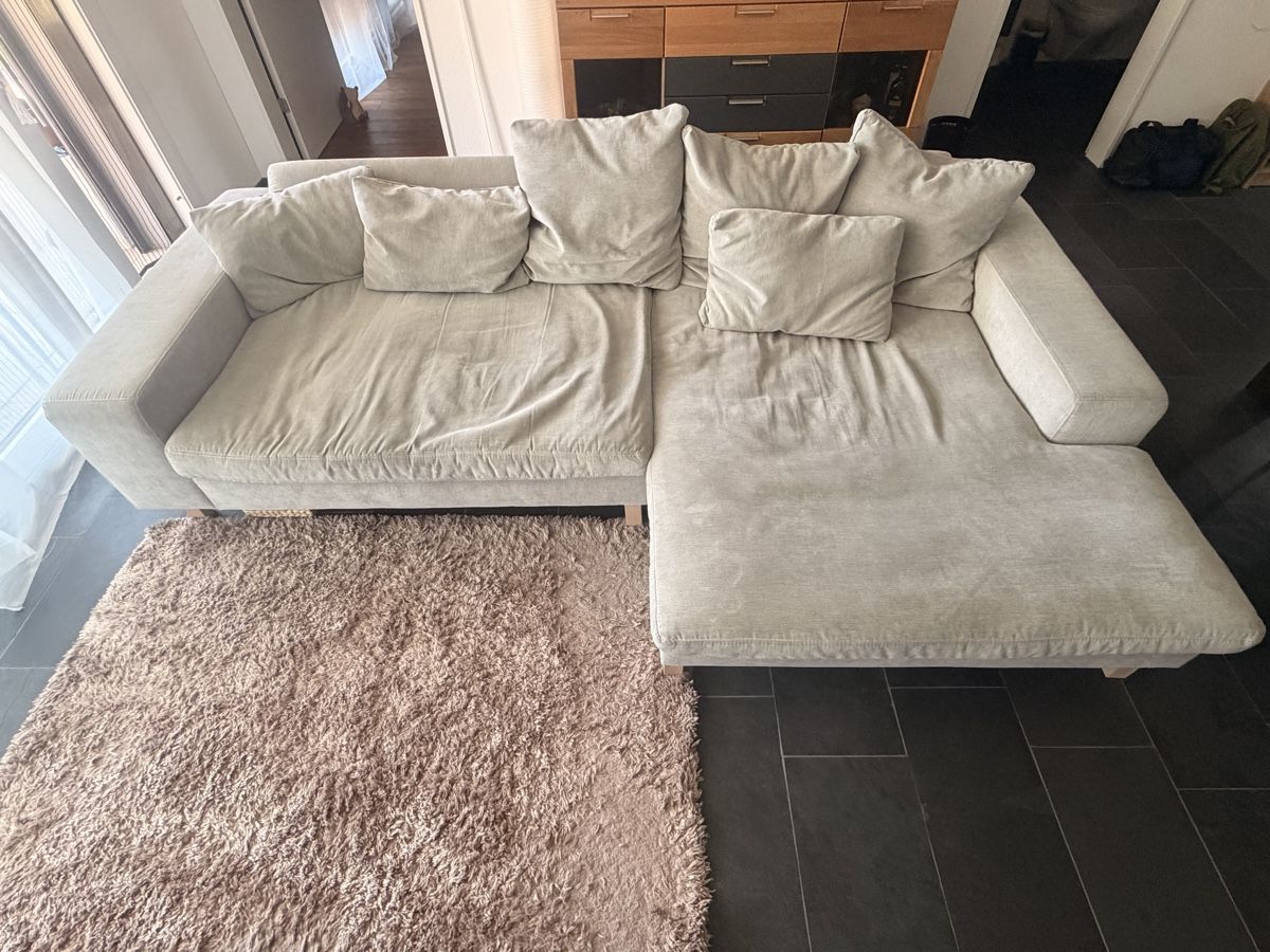 Divani: ZU VERSCHENKEN!! Gemütliches Ecksofa, hellgrau – Usato da Hägglingen venduto da NLB-96