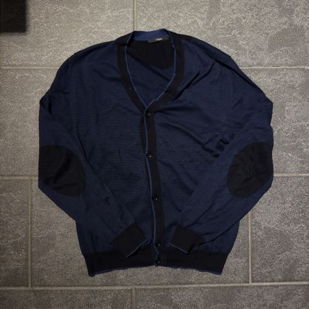 Z Zegna Strickjacke Blau/Schwarz – 100% Baumwolle