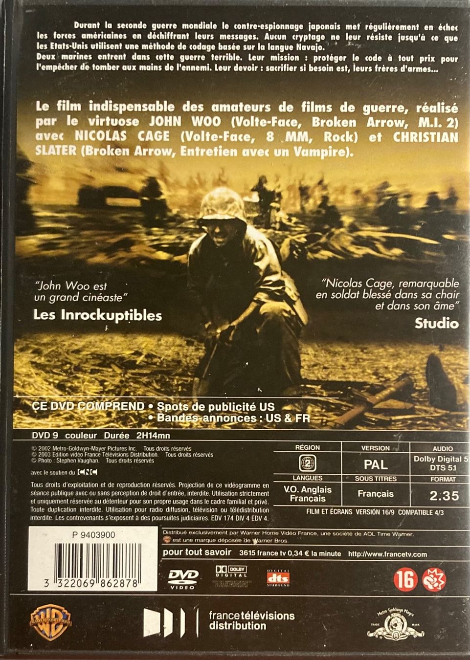 Alle DVDs: JOHN WOO - WINDTALKERS (LES MESSAGES DU VENT) – Gebraucht aus Poliez-Pittet von Newtown-Records 1