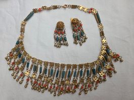 Ägyptischer Stil Vintage Halskette Ohrclips Armband