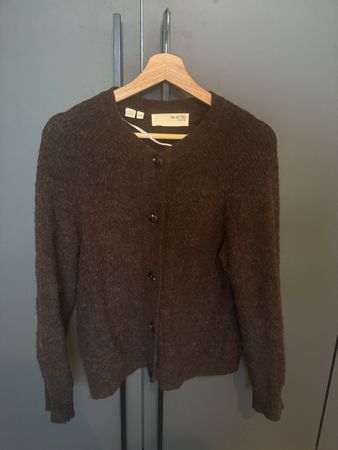 Cardigan Selected Femme braun Wolle Alpaka Grösse S