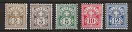 1906 : Ziffermuster Nr. 80 - 84, postfrisch ** KP 110.--