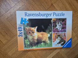 Ravensburger Puzzle 3x49 Teile Katzen gebraucht