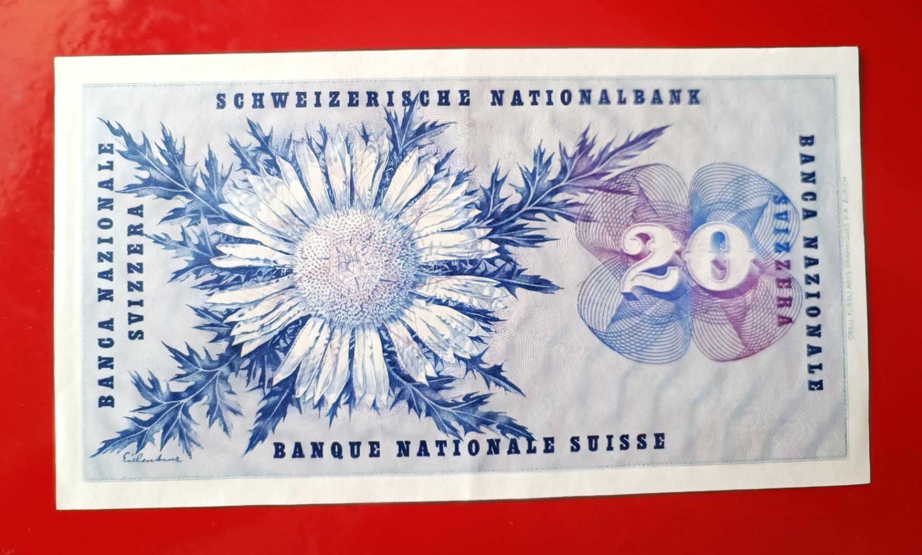 Banknoten: Schweizer NOTE 20  FR Typ General Dufour  28 März 1963 Bern – Gebraucht aus Glis von MYS-Wallis2020 3