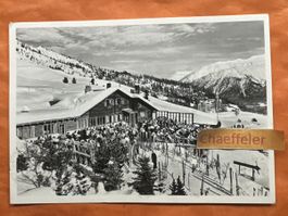 1951 Restaurant Zuberhütte St. Moritz mit Briefmarken