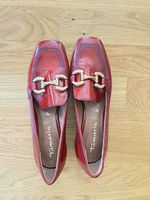 Tamaris Leder-Loafer / Pumps Bordeaux-Rot Gr. 39