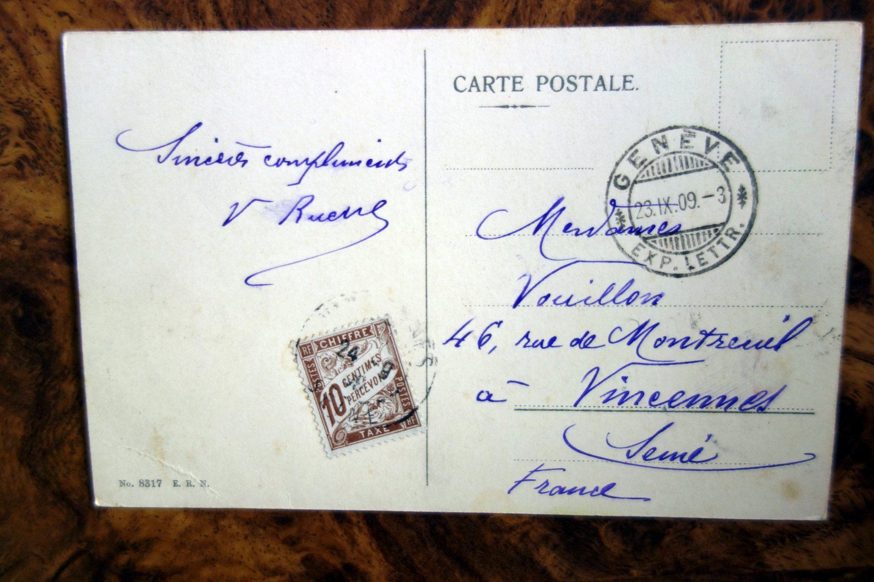 Cartoline postali: Genf, 1909 – Usato da Vitznau venduto da Bootpkz 1