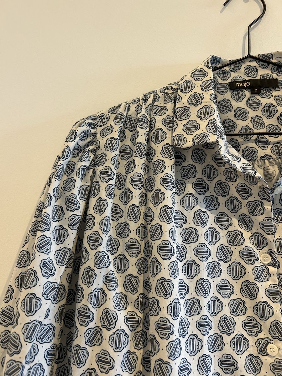 Maje Camicette: Maje Bluse blau mit Muster – Nuovo (secondo la descrizione) da Aeugst am Albis venduto da schatzkistee 1