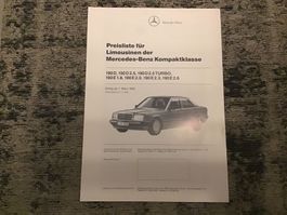 Mercedes-Benz 190 Preisliste März 1992