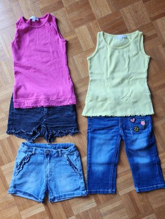lot de 3 short en jeans 122 + 2 t-shirts