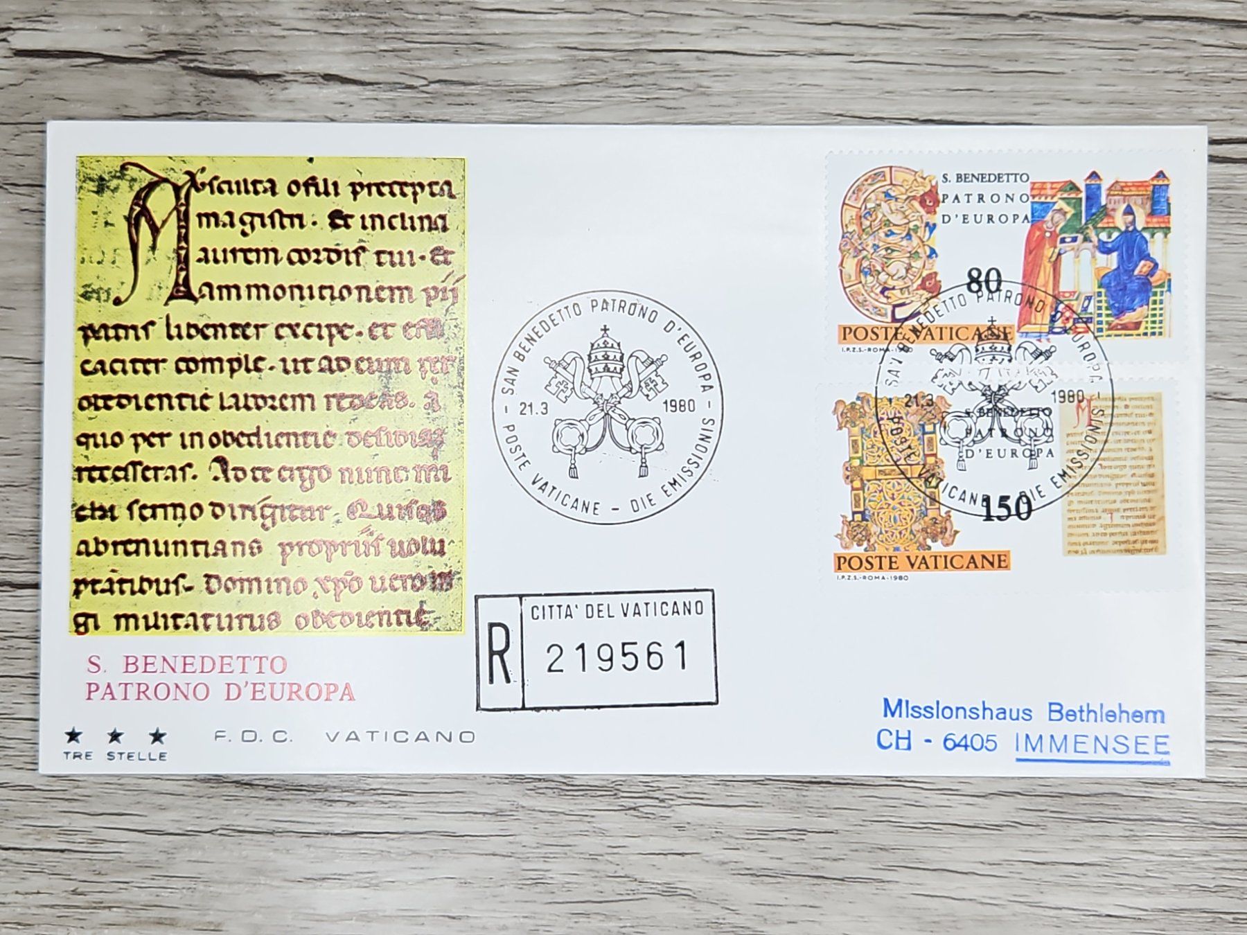 Tutti i francobolli: CL05 Enveloppe + Timbre Poste Vaticane 1980 – Usato da Cousset venduto da Patrick_Collections