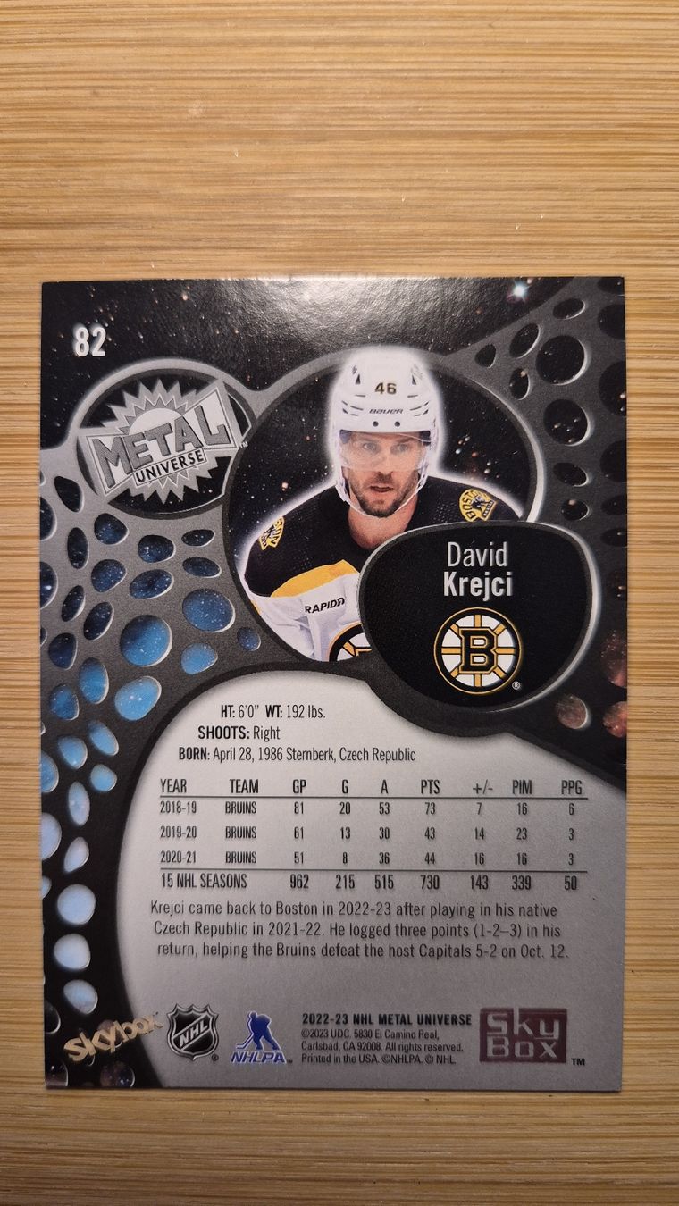 NHL Carte collezionabili: NHL Boston Bruins David Krejci – Usato da Bellach venduto da paedu-1980 1