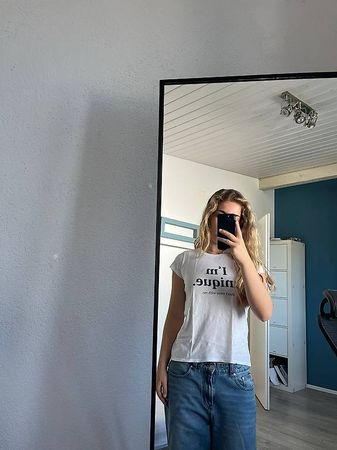 Weisses T-Shirt Damen Graphic Print Aufdruck