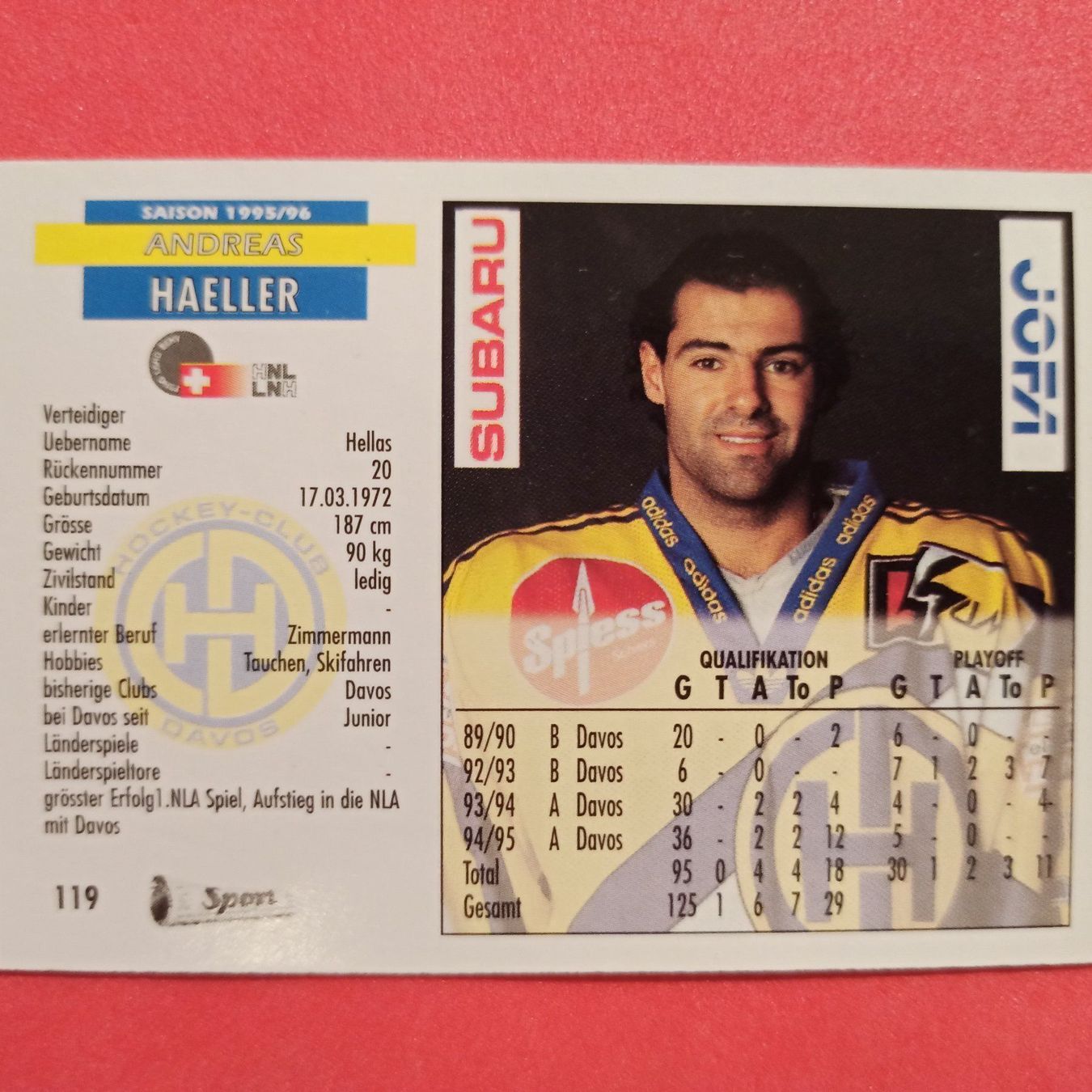 Carte collezionabili: Andrea Haeller - HCD - 1995/96 – Usato da Dübendorf venduto da kb86_MOVIE 1