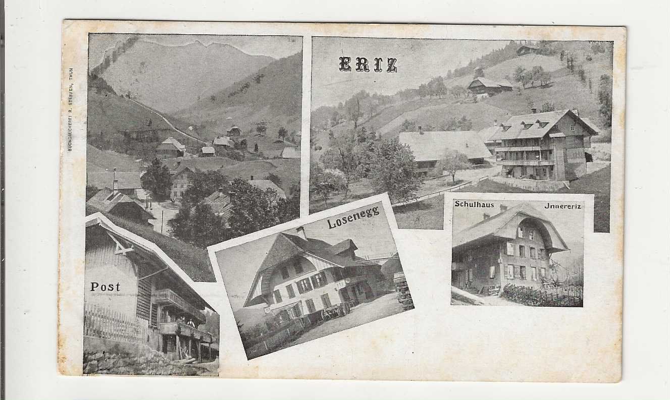 Ansichtskarten: Eriz, Post, 1915 – Gebraucht aus Spiez von Niesen20