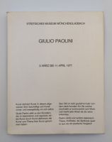GIULIO PAOLINI STÄDTISCHES MUSEUM MÖNCHENGLADBACH 1977