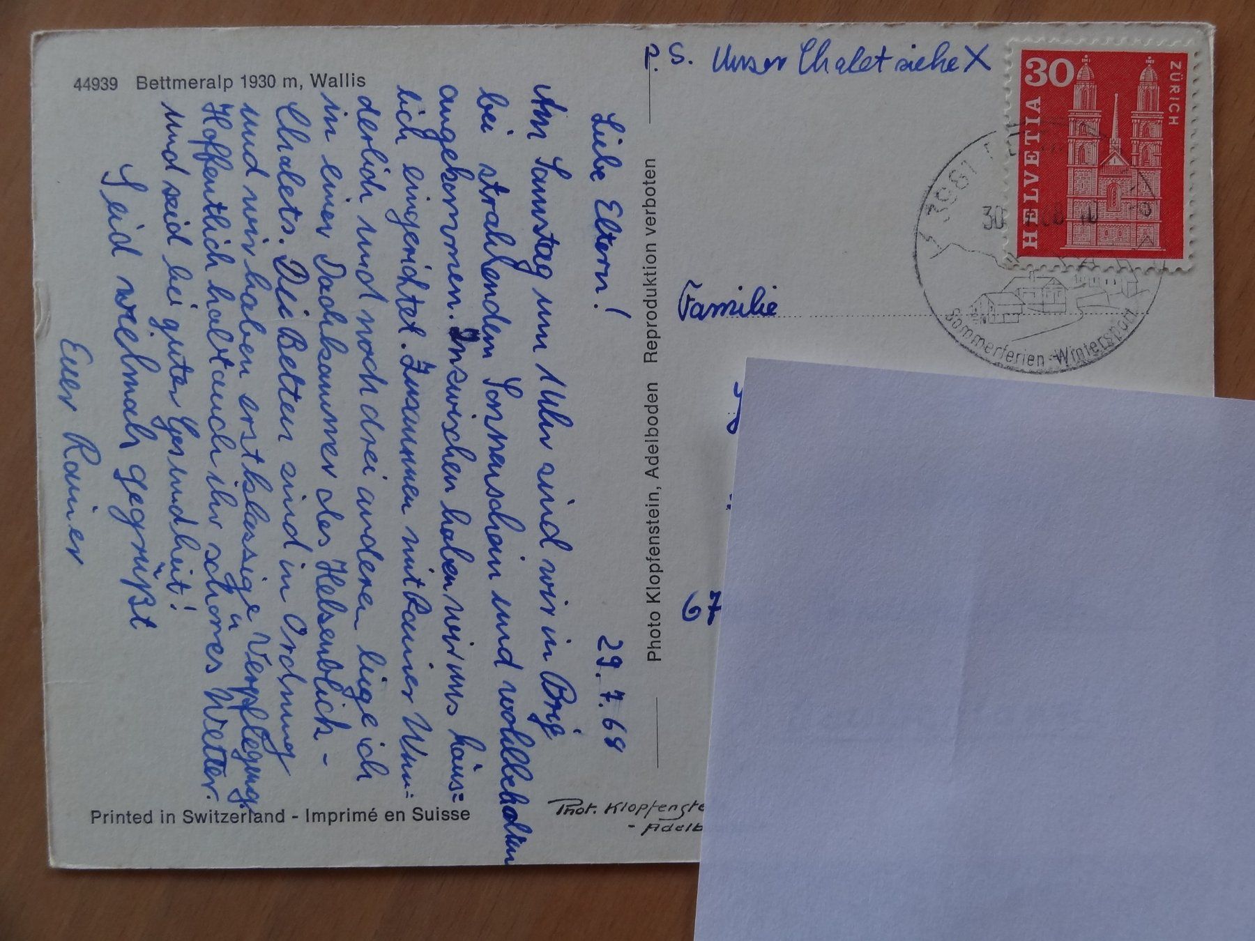 Cartoline postali: Bettmeralp - 2 vues - 1968 – Usato da St Léonard venduto da Riglin 1