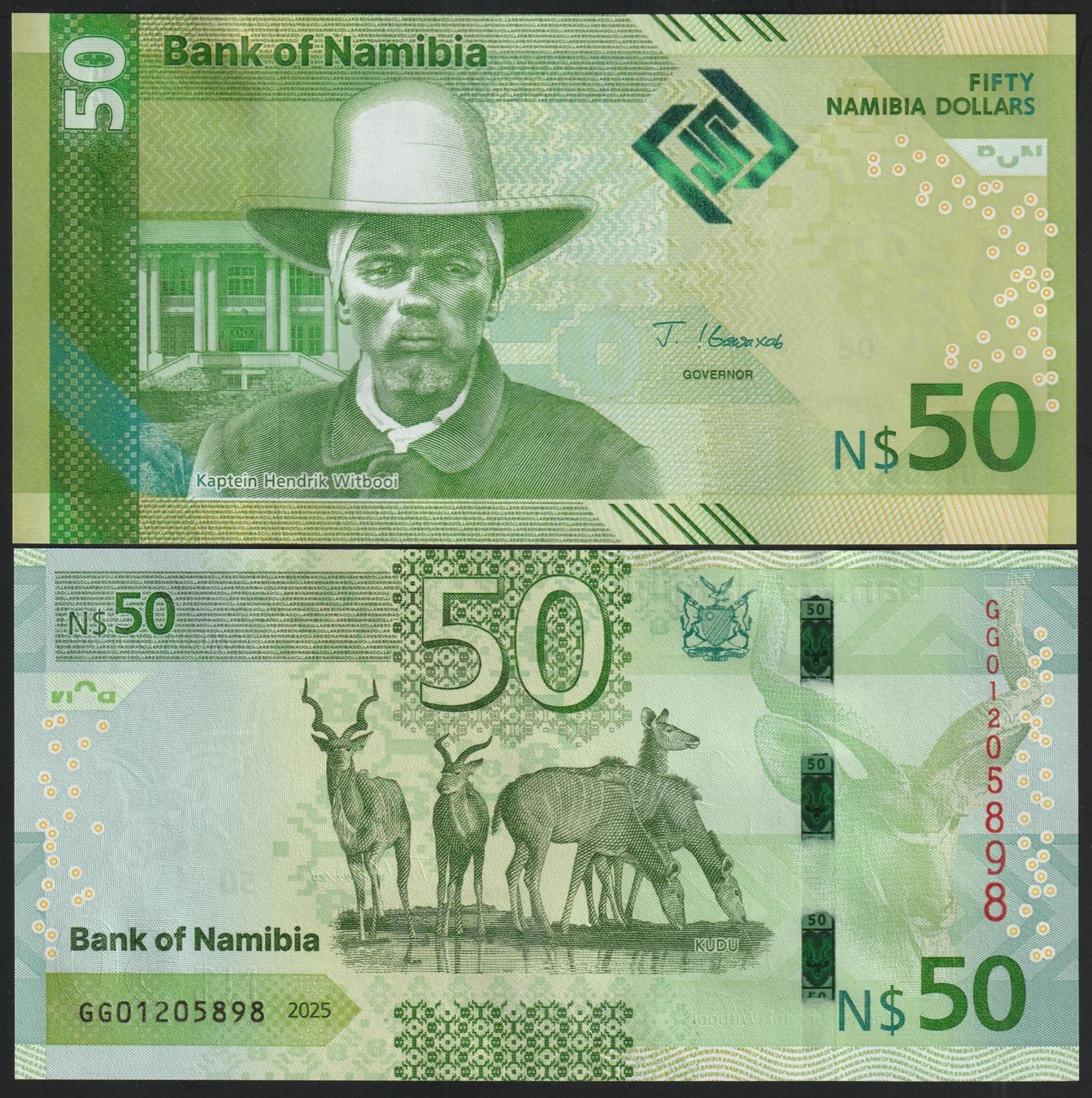 Banknoten: Namibia 50 Dollars UNC 2025 – Neu (gemäss Beschreibung) aus Naters von Radman
