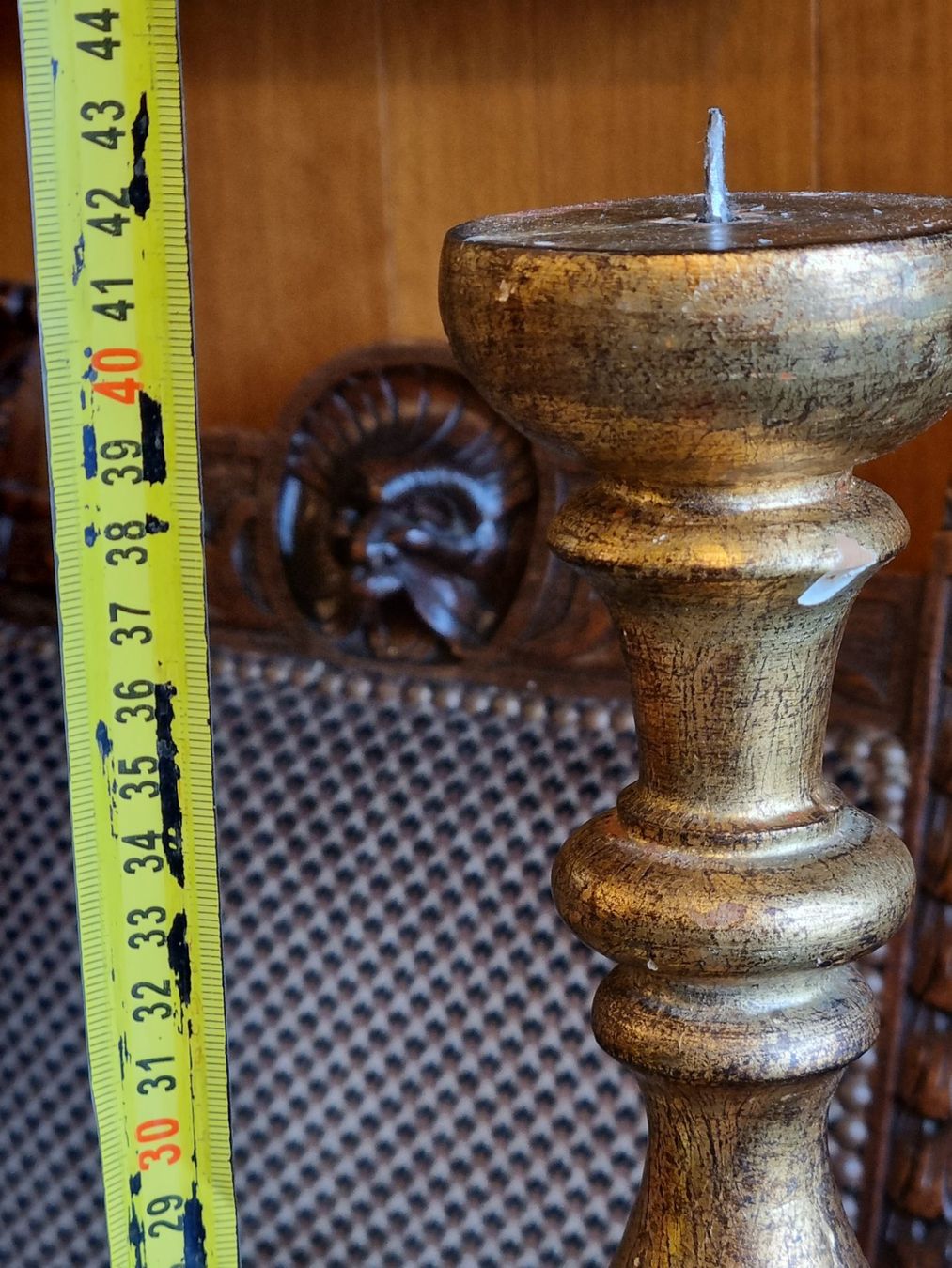 Portacandele: Antiker grosser Kerzenständer goldfarben – Usato da Scharnachtal venduto da devin03 6