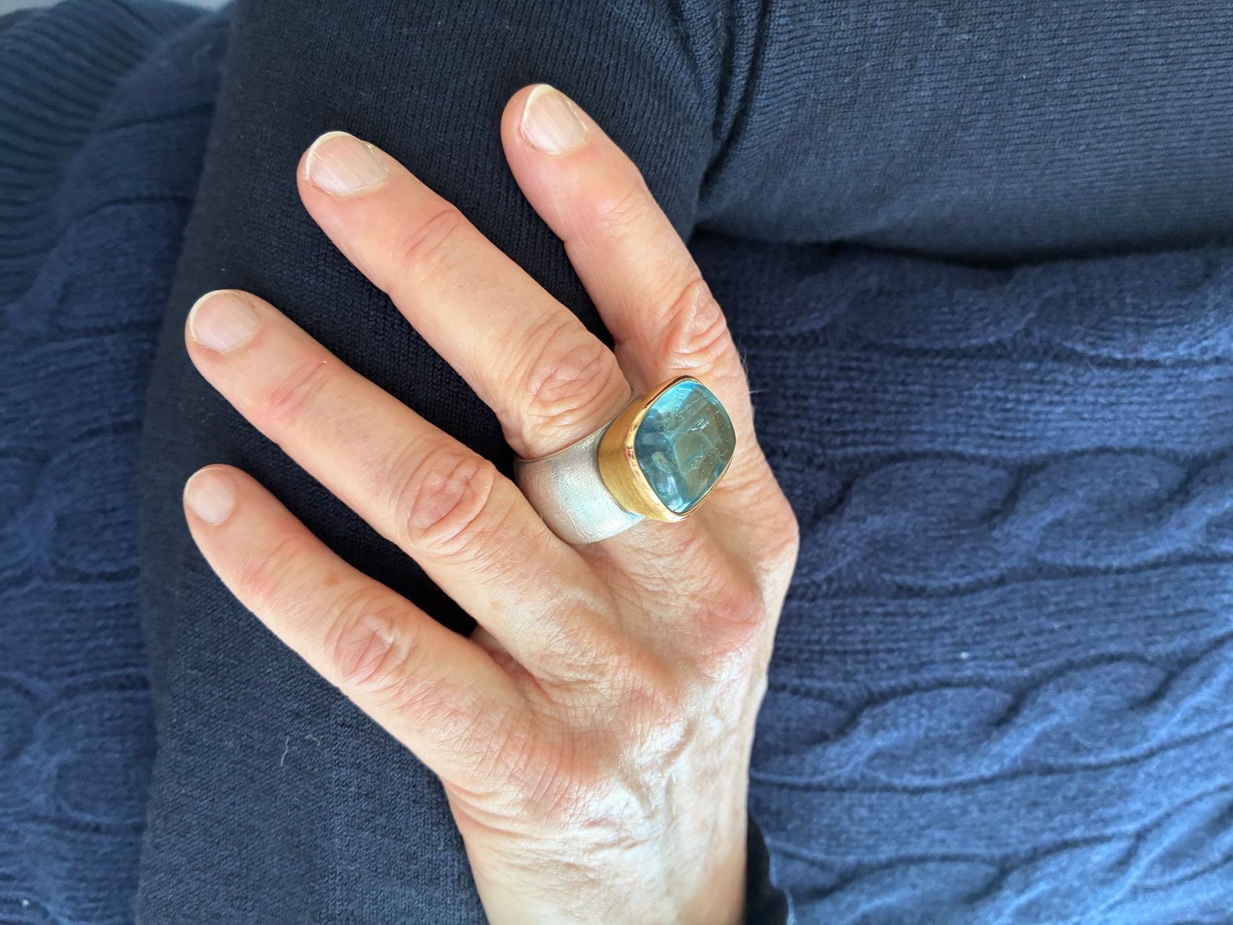 Anelli: Ring mit Aquamarin Cocktailring massiv Gr. 56 – Usato da St. Gallen venduto da ChristinaR01 4