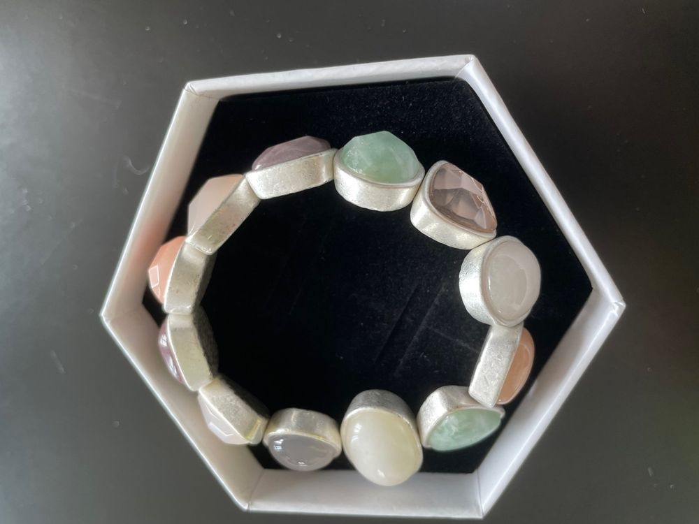 Echtes Sandstein Armband Damen – Handmade Heilstein Armband, Größe S/M & L/XL, Mit Edelsteinkarte
