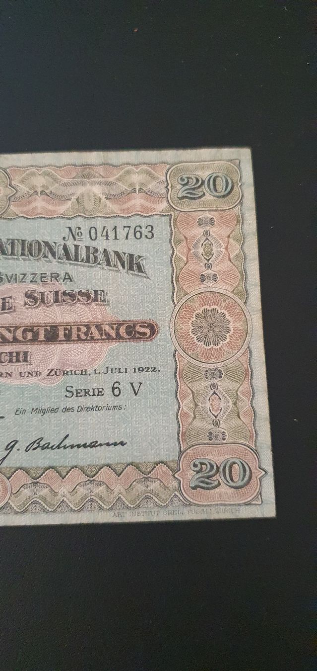 Banconote: 20 Franken Note Typ Vreneli (1922) – Usato da Baden venduto da chris94 2