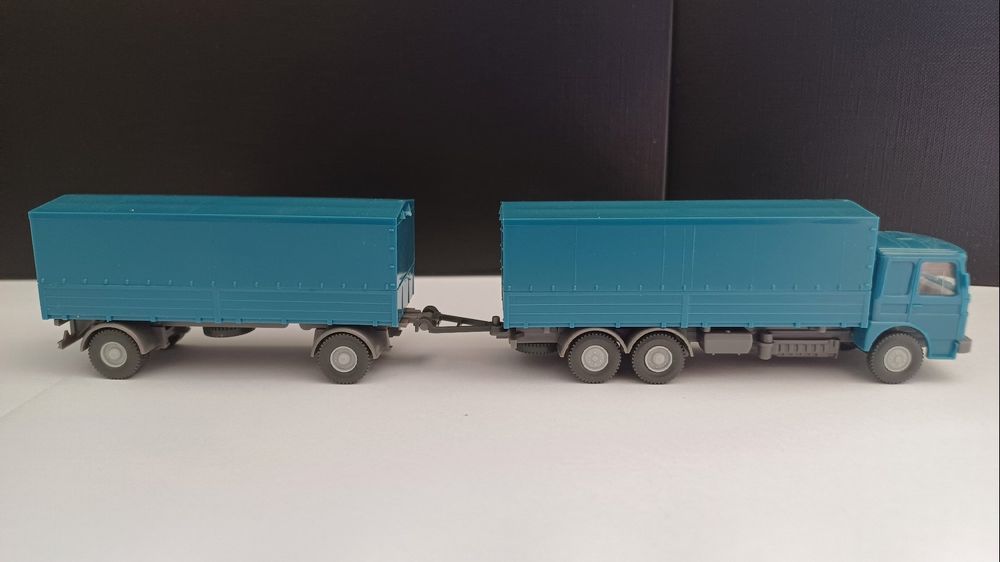 Camion MAN F Bussing + Remorque DETA – GESCHA – Échelle 1/50 – Métal – Années 70