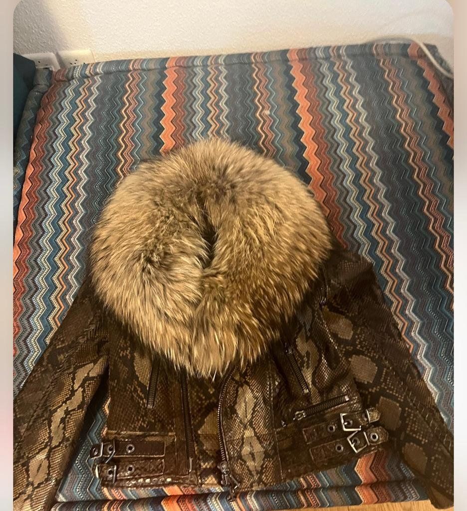 Jacke Damen Philipp Plein Winterjacke Mit Fell Jacke Echtfell - Main Image