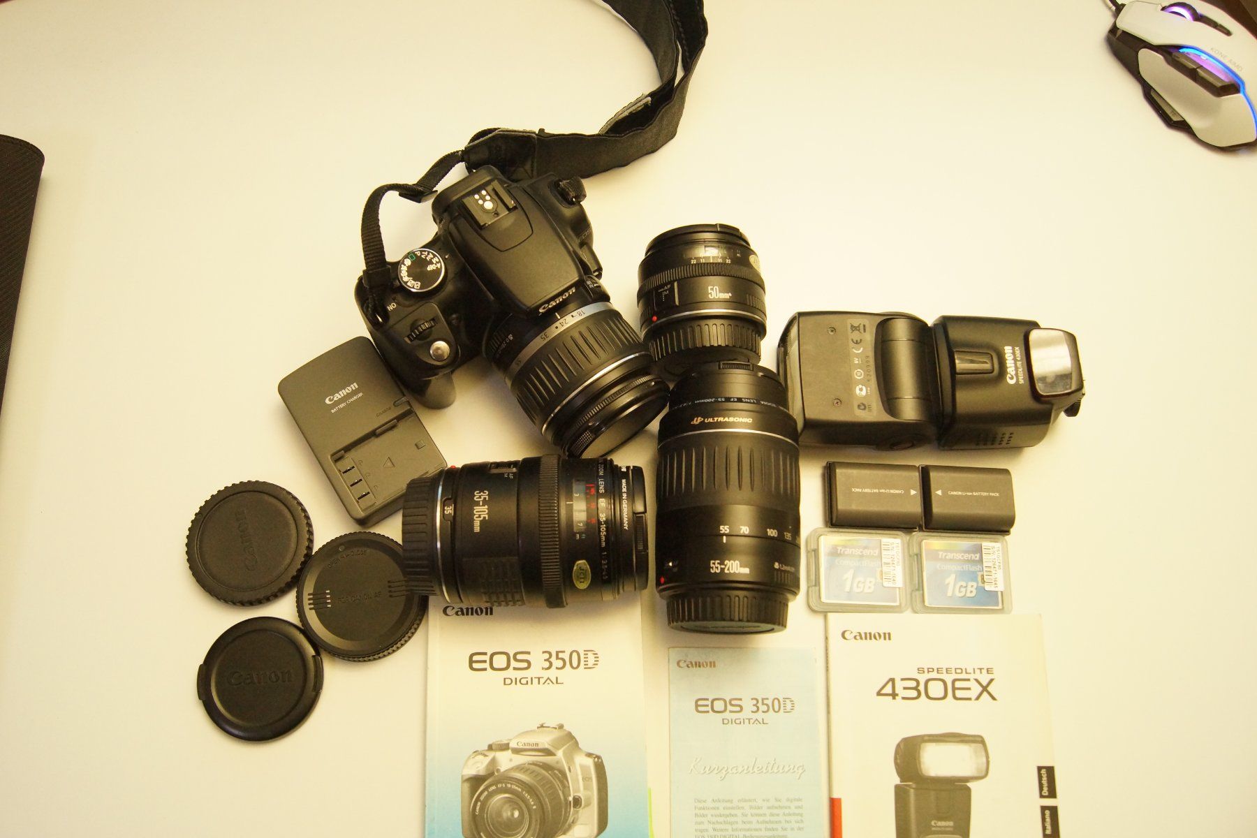 Canon Fotocamera: Canon EOS 350D Mit 4 Objektiven, 2 CF Karten, 2 Akku & Blitz – Usato da Utzenstorf venduto da BrigitteB04