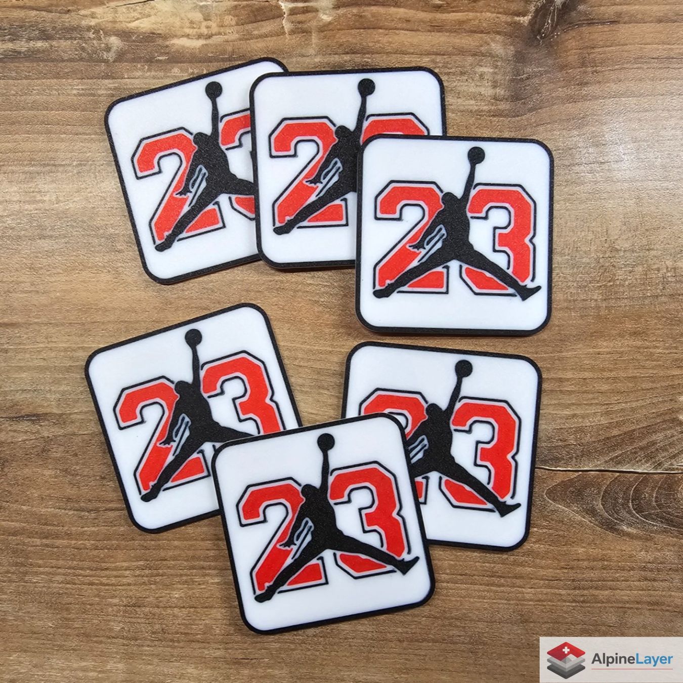 Sottobicchieri: Jordan 23 Coaster Set with Holder 3D Printed – Nuovo (secondo la descrizione) da Losone venduto da AlpineLayer