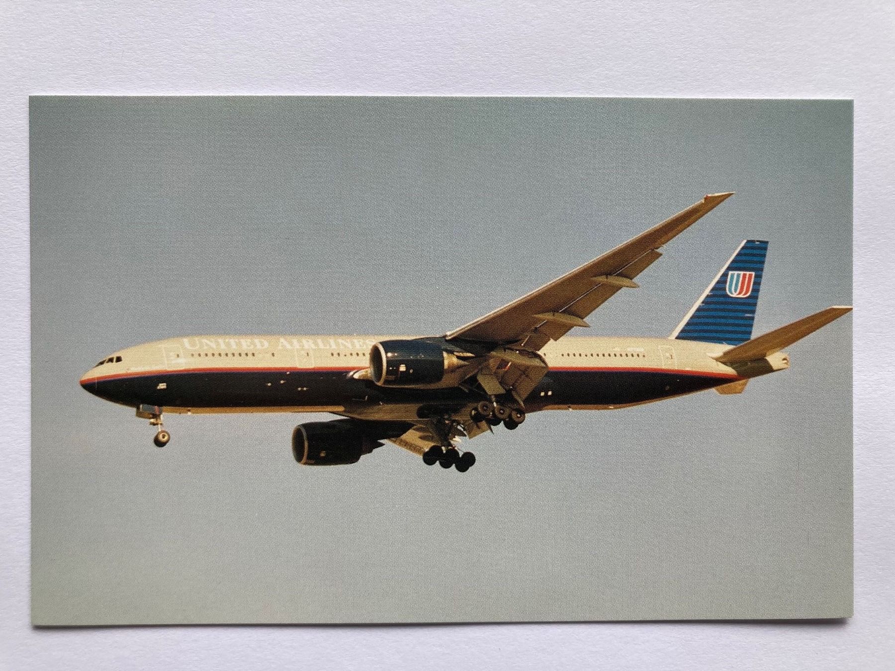 Ansichtskarten: Postcard Boeing B-777 United Airlines – Gebraucht aus Lugano von sel_x7bg